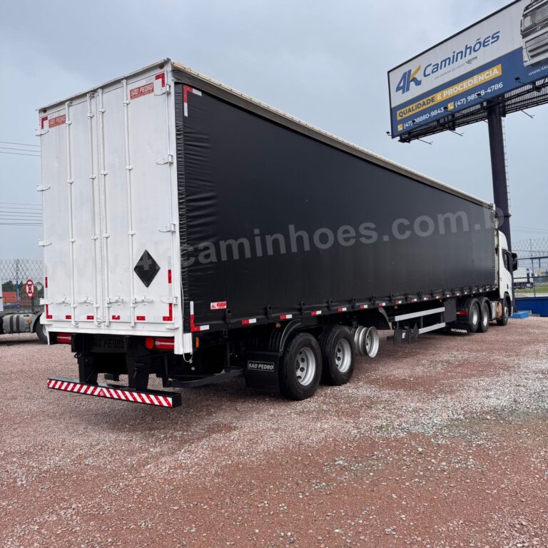 Carreta Baú Furgão Lonado 03 Eixos